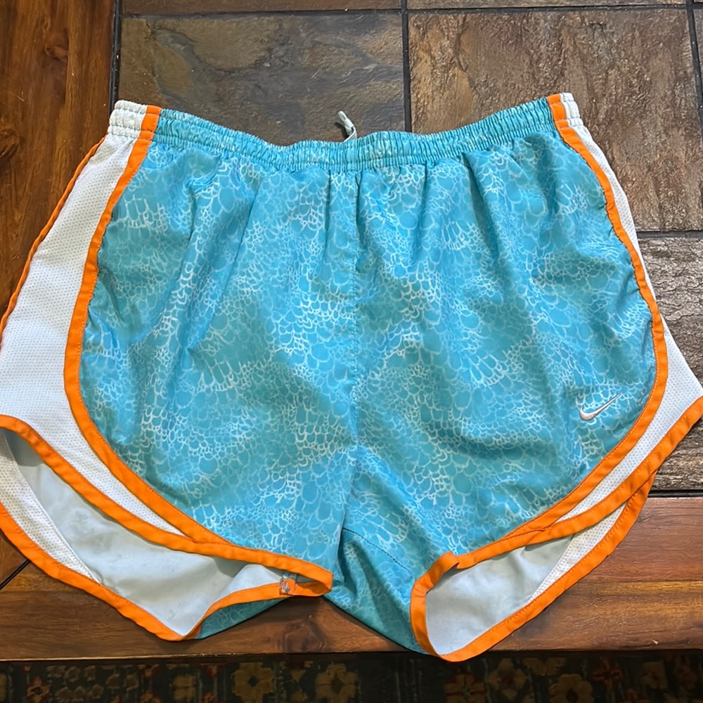 Nike Women's Blue and Orange Running Shorts